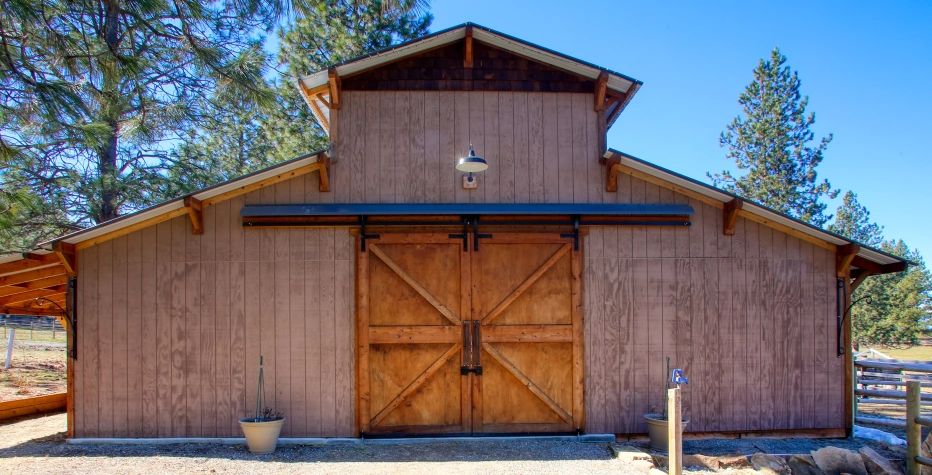 Custom accents - hand made barn light, door rollers, and decorative door handles.